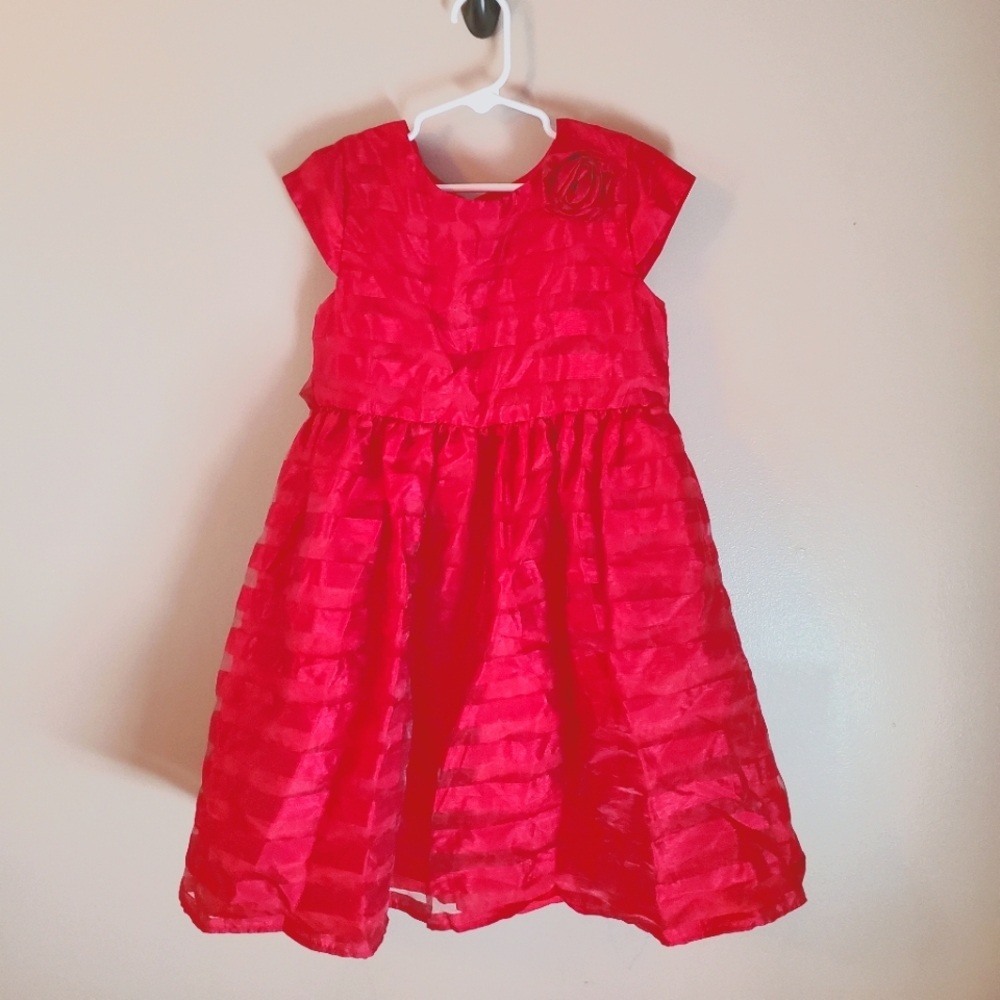 George girls red striped holiday dress